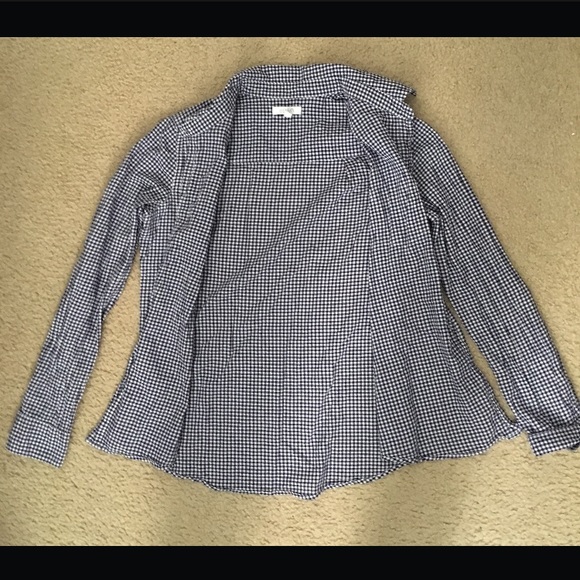 Delias Checkered Purple/White Button Down Top - Picture 4 of 7